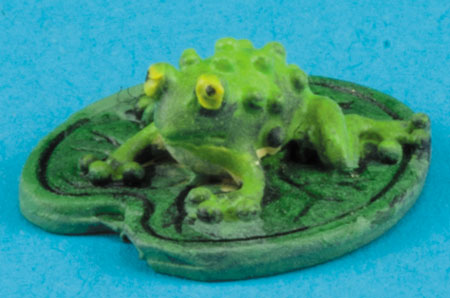 Dollhouse Miniature Frog On Lily Pad